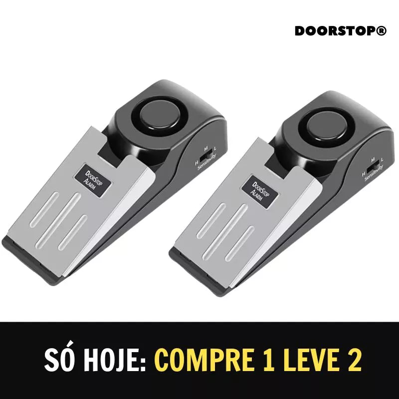 (Compre 1 Leve 2) DoorStop® - Alarme de Alta Potência e Trava de Portas e Janelas - Ideia Shopping